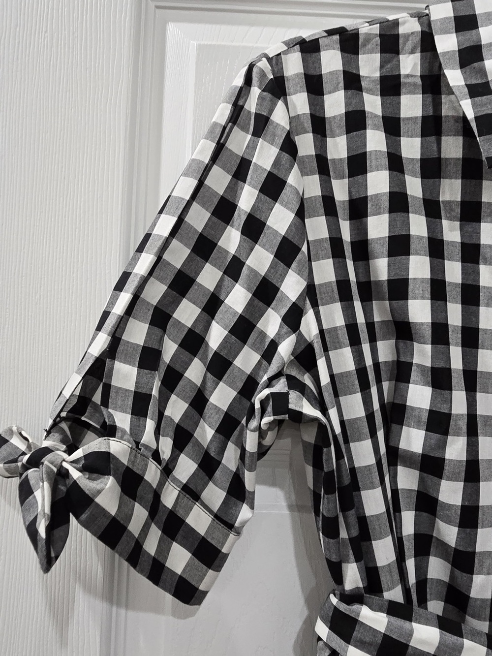 Calvin Klein Black and White Gingham Maxi Shirt Dress Size 10 - Picture 5 of 9